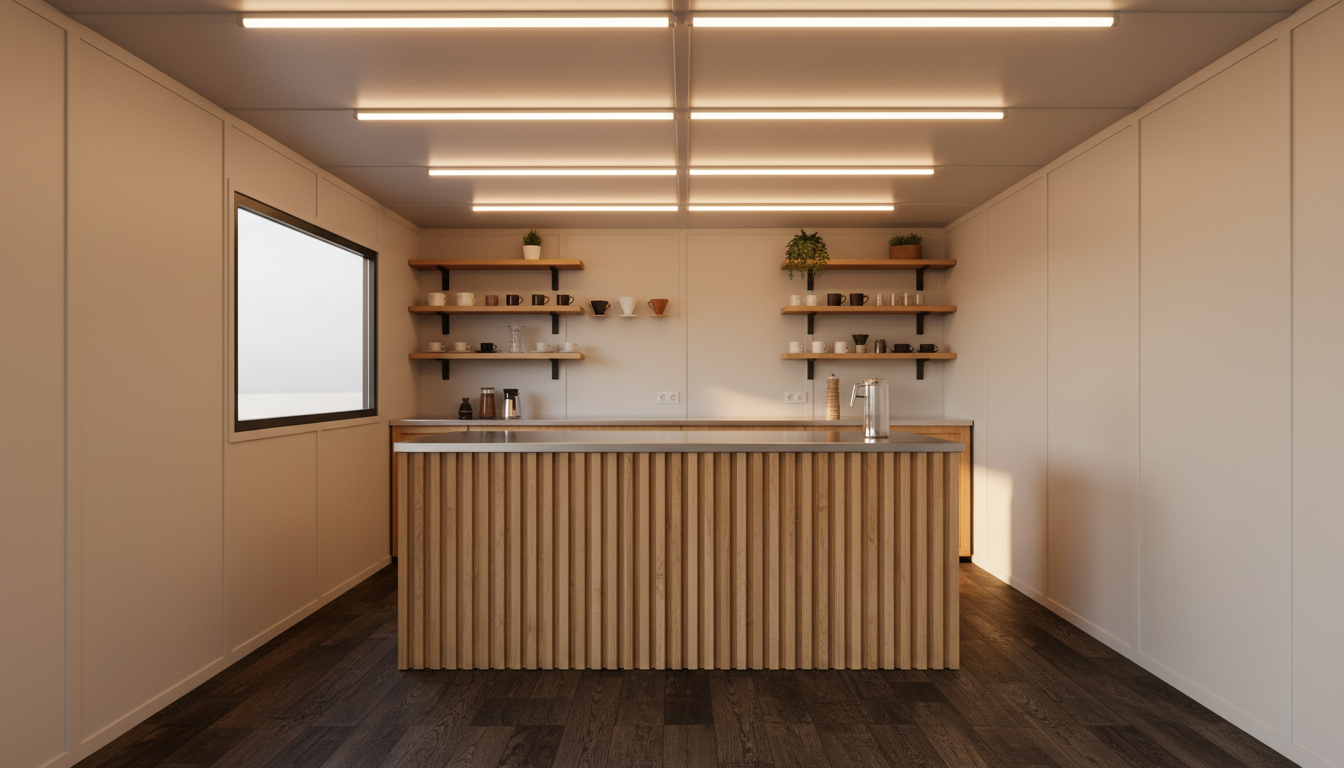 Verkaufscontainer mit Coffee-Bar Innenausbau