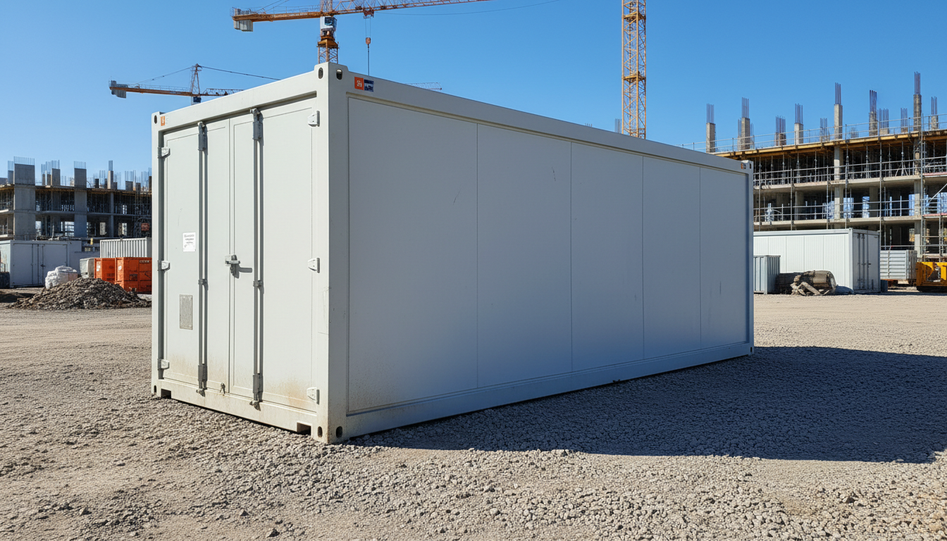 Lagercontainer auf einem Bauhof