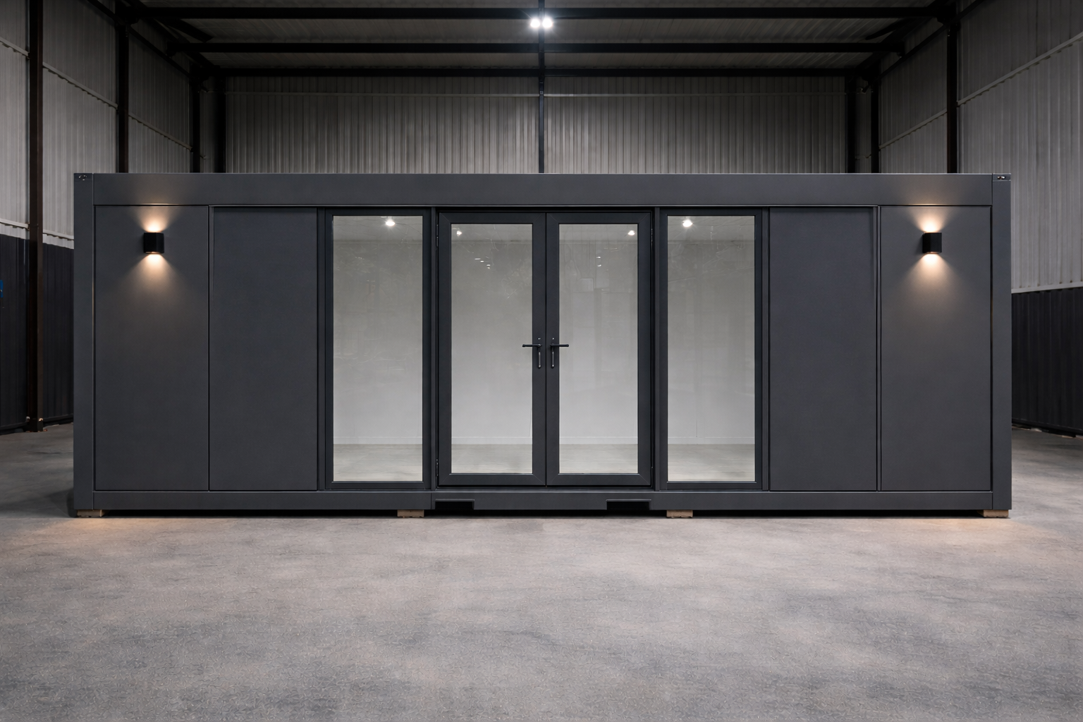 Verkaufscontainer | Showroom Modul mit Glasfront | 2,4 x 6,0 m | EX-112