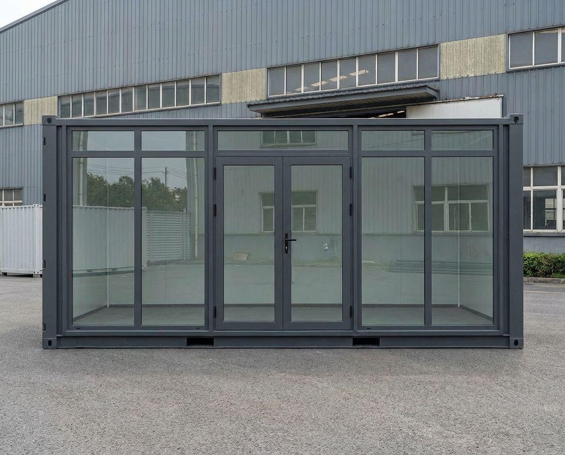 Bürocontainer | Verkaufscontainer mit Glasfront | 2,4 x 6,0 m | EX-102